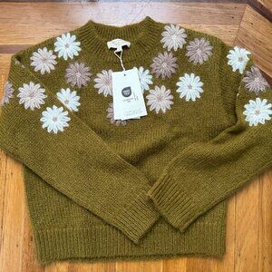 Suzon embroidered olive green jumper